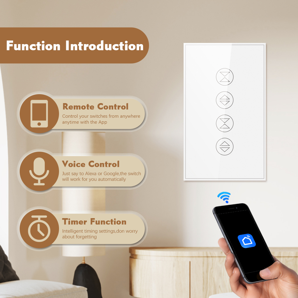 WiFi Smart Double Curtain Switch-US