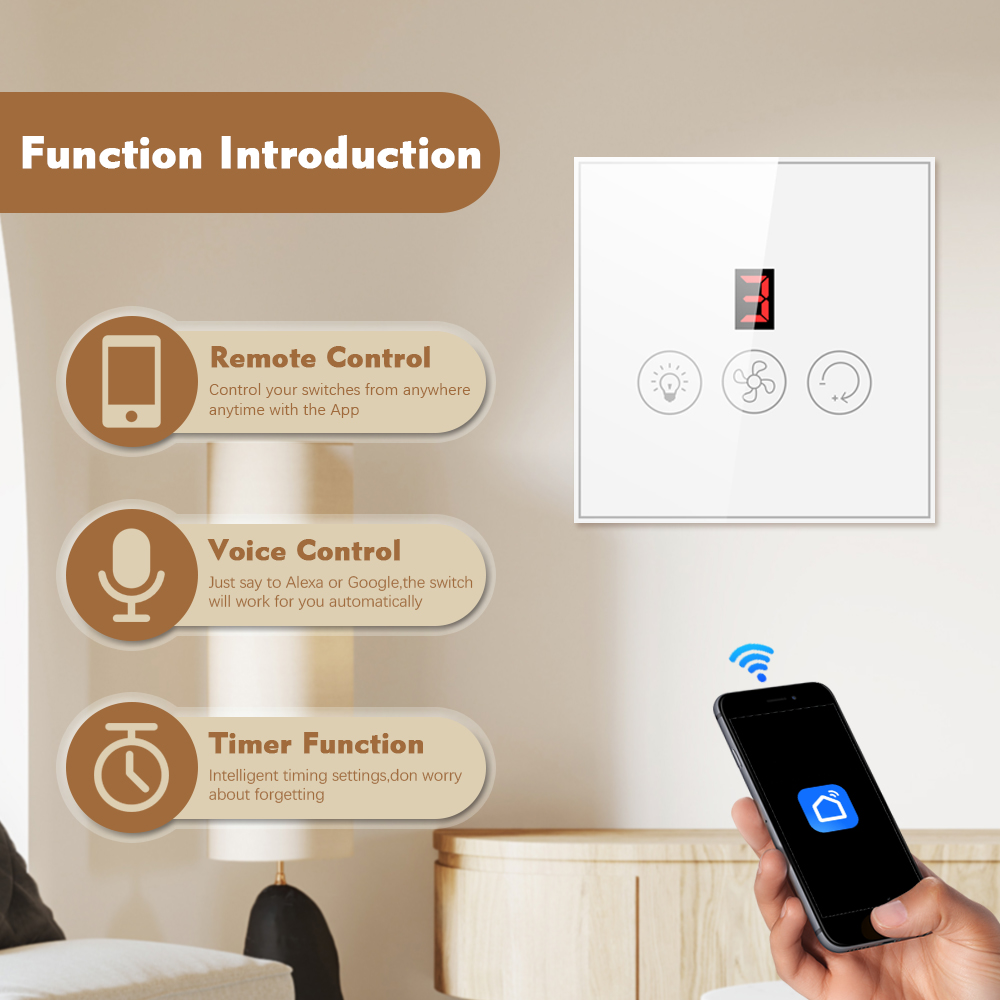 WiFi Smart Fan Light Switch-EU